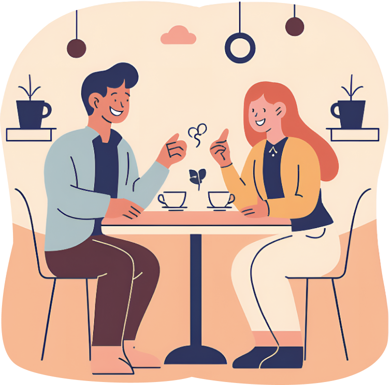 会話をするイラスト